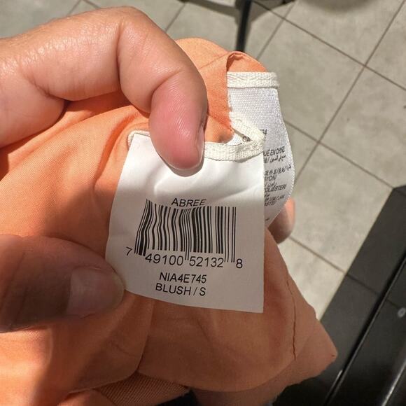 BCBG Max Azria Peach Blush Abree Draped Open Front Blazer – Effortless Elegance - Picture 5 of 8